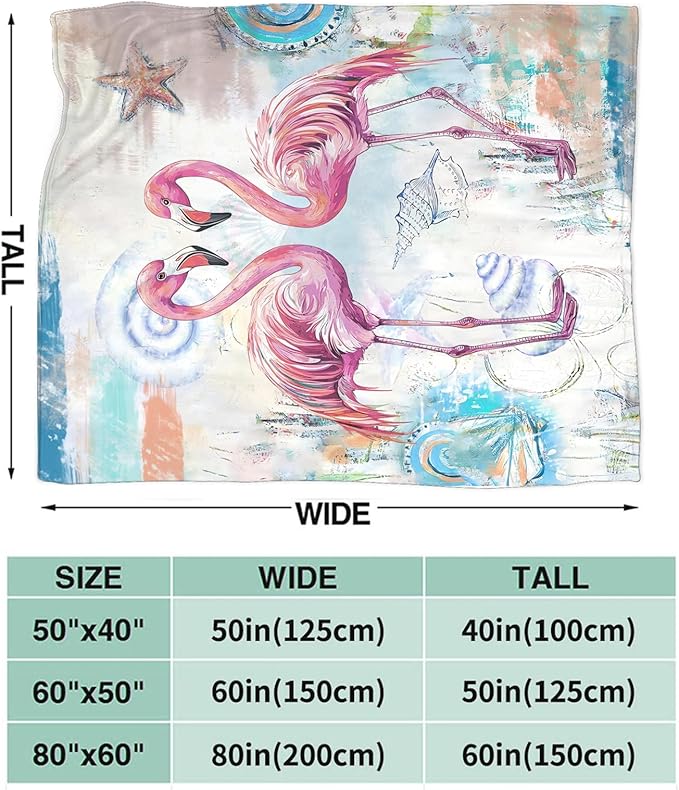 Flamingo Blanket Gifts for Girls Boys Beach Throw Cozy Plush Fleece Flannel Lightweight Fuzzy Party Blankets for Women Men 50"X40"
