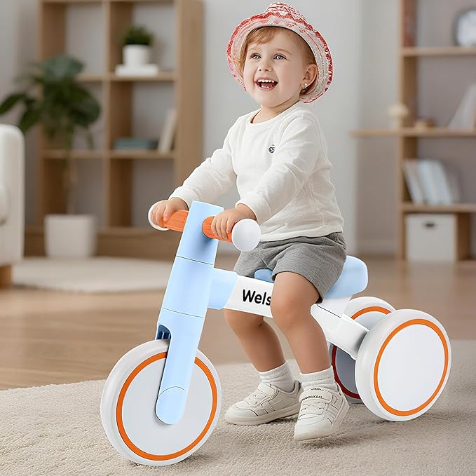 welspo Baby Balance Bikes for 1 Year Old Boys Girls 12-24 Months Kids Toddler First Bicycle Infant Walker Children No Pedal 3 Wheels Mini Bike Riding Toys