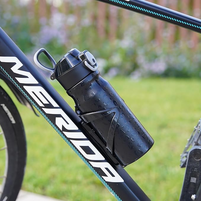 BJPKPK Insulated Water Bottle 18oz Stainless Steel Water Bottles with Straw and Carry Handle Double Wall Metal Thermal Flask,Navy Blue