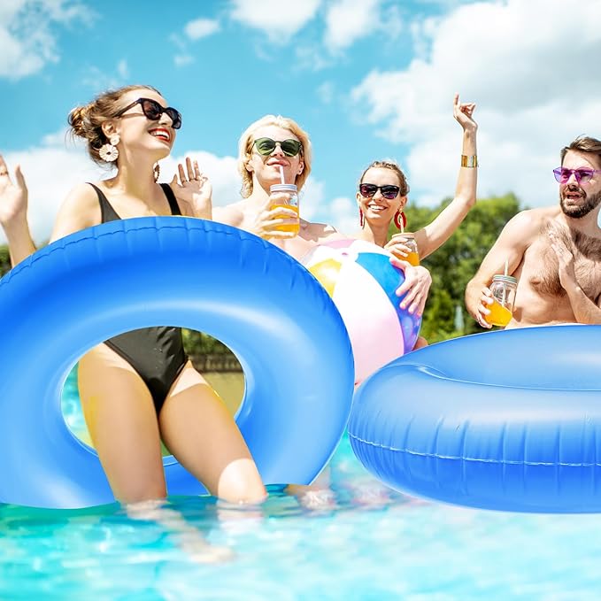 8 Pcs Large Inflatable Pool Float 36 Inches Swimming Ring Pool Floats Adult Inflatable Tube for Summer Vacation Beach River Bachelorette Wedding Party Supplies