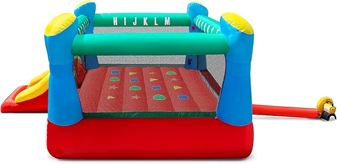 Funormous Educational Inflatable Bouncy House for Kids Outdoor Jump 'n Slide Bounce House with Blower Included for Kids Ages 3-8