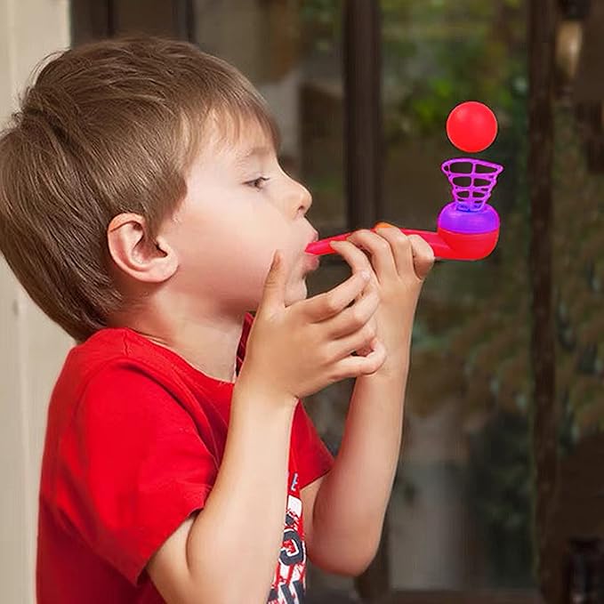 30PCS Ball Blowing Toy Floating Blow Pipe Balls for Kids Boys Girls Toys Blowing Ball Party (Random Color)