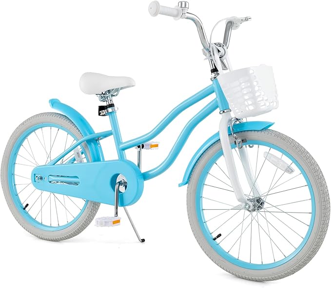 HONEY JOY Kids Bike, 12 14 16 18 20 Inch Toddler Bikes w/Training Wheels, Handbrake & Coaster Brake, Fully Enclosed Chain, Adjustable Handlebar & Seat, Kids Bicycle w/Basket, Girls Boys Bike 3-8