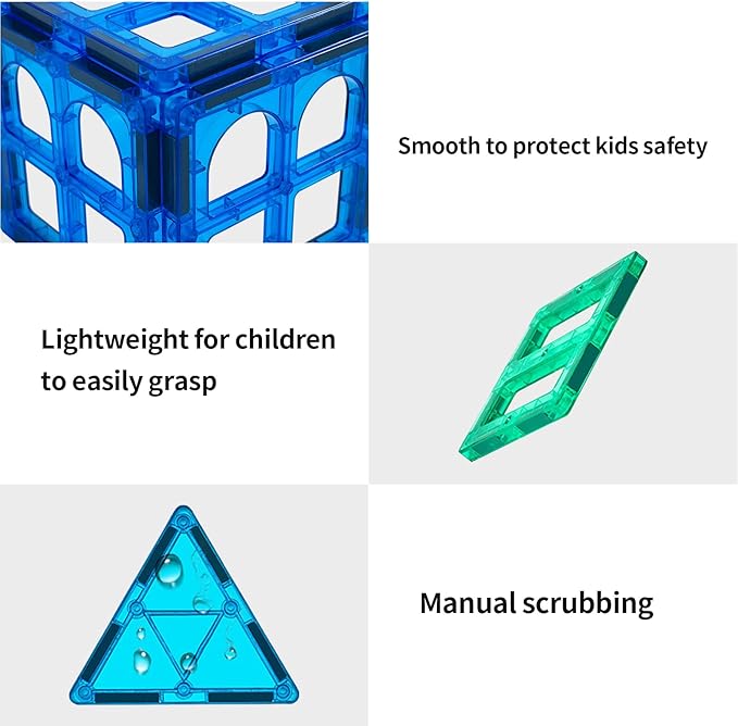 100 Piece Set Magnet Building Tiles Toddler Toys Magnetic 3D Blocks Construction Playboards for Kids Ages 3-12