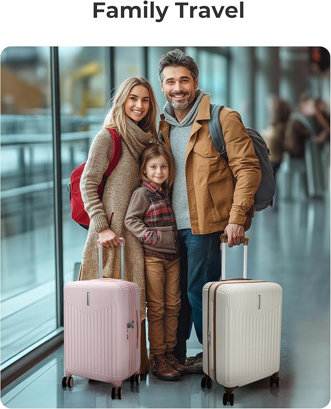 BAGSMART Carry On Luggage 22x14x9 Airline Approved with Spinner Wheels,100% PC Hardside Expandable Luggage with TSA Lock for Trips, 20 Inch Rolling Suitcases for Men Women,Purple