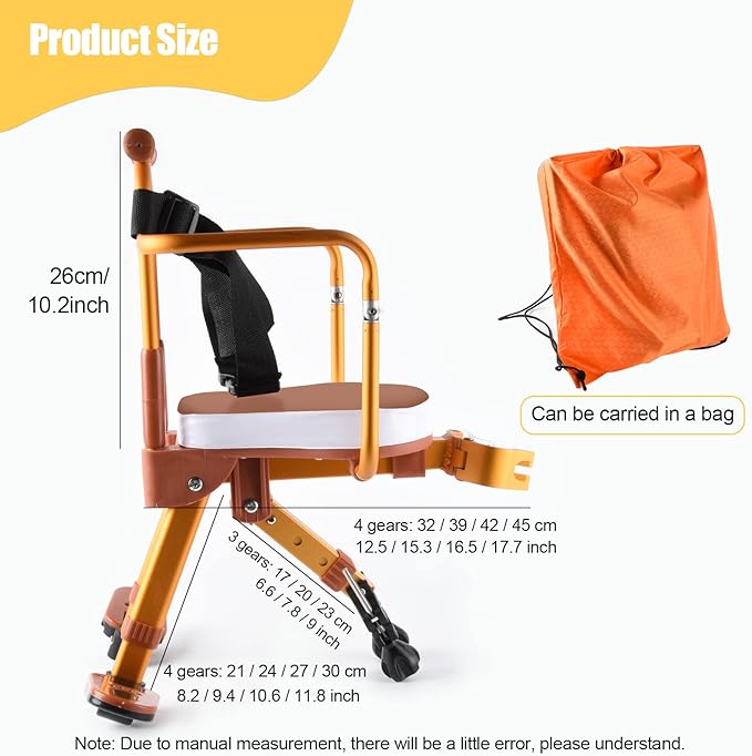 Kids Bike Seat, New Aluminum Alloy Child Bike Seat, Portable Foldable Front Mounted Child Bicycle Seats, Mountain Bike Child Safety Seat Suitable for Hybrid Cruiser Bicycles and City Bicycles