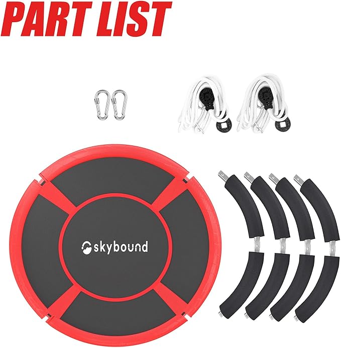 Skybound 43" Saucer Swing for Kids Outdoor - Durable Textilene Fabric, Galvanized Steel Frame, 600lbs Capacity, Adjustable Ropes