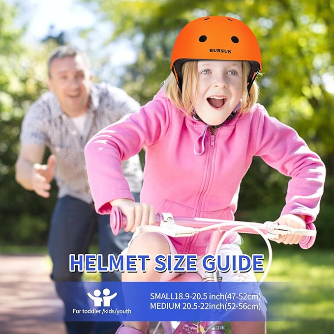 BURSUN Kids Bike Helmet Ventilation & Adjustable Toddler Helmet for Ages 2-14 Kids Boys Girls Multi-Sport Helmet for Skateboard Roller Skateing Bicycle Scooter blance Bike