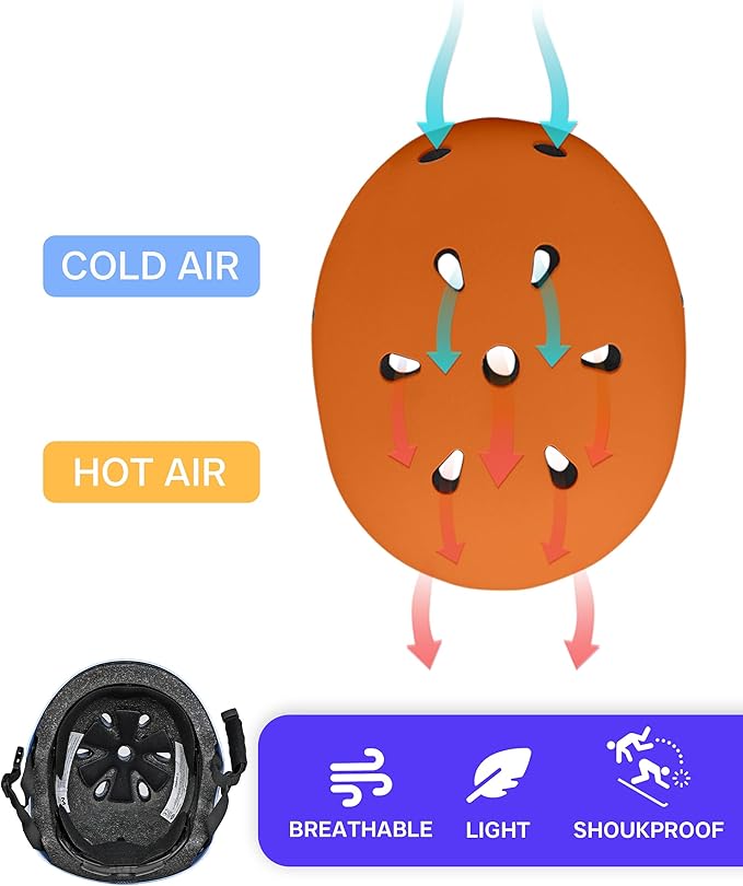 Kids Bike Helmet, Adjustable and Multi-Sport, from Toddler to Youth, 3 Sizes