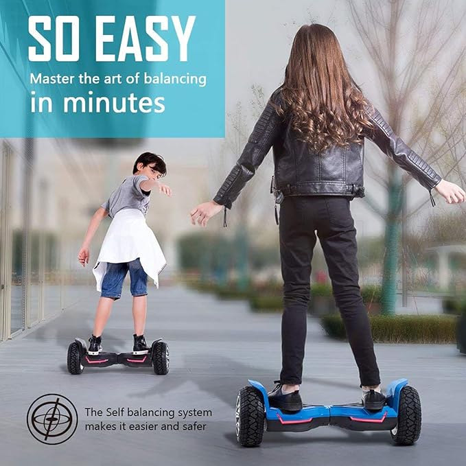 Gyroor Warrior 8.5 inch All Terrain Off Road Scooter with Bluetooth Speakers and LED Lights, UL2272 Certified Self Balancing Scooter