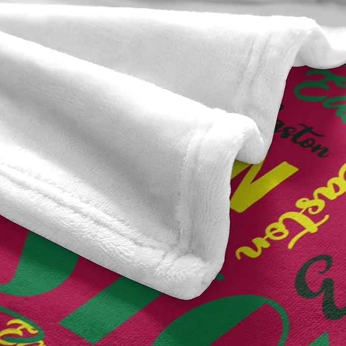 Name Blanket Personalized Blanket for Adult Kids Flannel Customize Throw Blanket Custom (Color 15, 50 x 60 Inches)