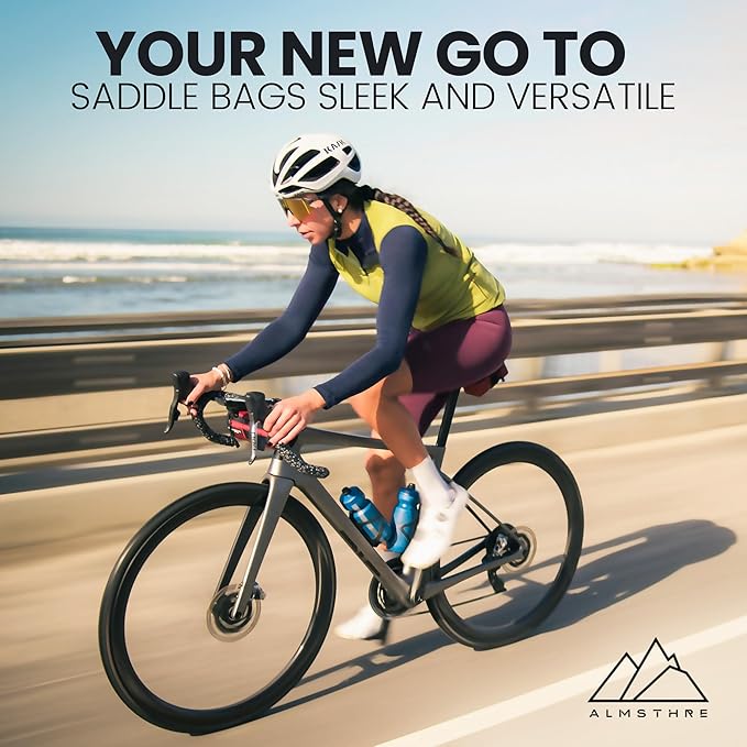 Signature Bike Saddle Bag – Rust Red | 0.5L Bike Seat Bag (3" x 5.25" x 2") | Water-Resistant Ripstop, Waterproof Zipper, Internal Pocket | Durable Under Seat Storage