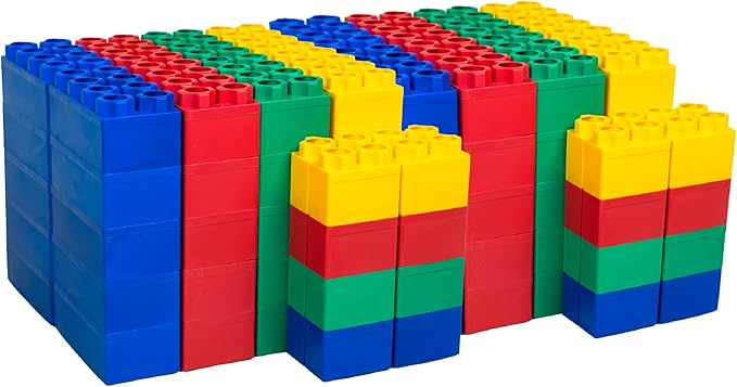 BiggoBlocks Big Blocks for Kids Ages 4-8, Indoor & Outdoor Blocks for Kids Jumbo Games, Large Building Blocks (96 PC) Standard Set