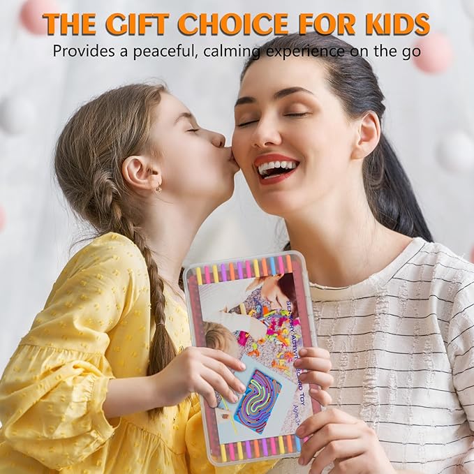 Sensory Fidget Toys for Kids Toddler Boys ,Sensory Activity Board for Stress Anxiety Autistic ADHD, Calm Down Travel Airplane Essentials Toys for 3+ Year Old, Stuffers Gifts for Teen Girls