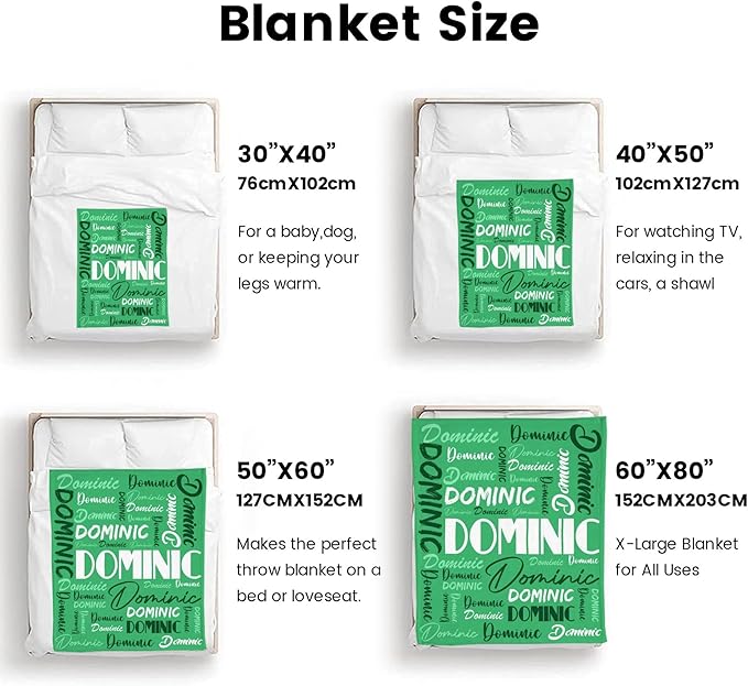 Dr.TOUGH Personalized Name Blanket Personalized Blanket for Adult Kids Flannel Customized Personalized Blankets and Throws