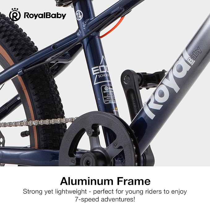 RoyalBaby Kids Mountain Bike for Boys and Girls, Ultra-Light Aluminum 20-24 Inch Wheel Bicycle for 6-14 Years Old Children, 7/21-Speeds Drivetrain