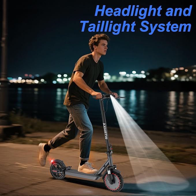 Electric Scooter, 500W Powerful Motor Scooter, 10" Solid Tires, 22-25 Miles Long Range, 22Mph Max Speed, Foldable E-Scooter Adults with Dual Shock Suspensions and APP Control