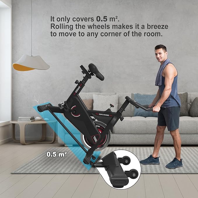 Exercise Bikes Stationary,Exercise Bike for Home Indoor Cycling Bike for Home Cardio Gym,Workout Bike with Ipad Mount & LCD Monitor,Silent Belt Drive