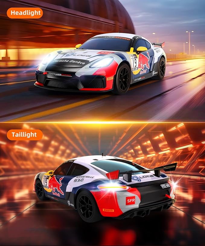 Porsche Remote Control Car, Officially Licensed Porsche 718 Cayman GT4 Toy Car 1:14 Red Bull Porsche RC Car Birthday Gift for Boys,Girls,Teens and Adults