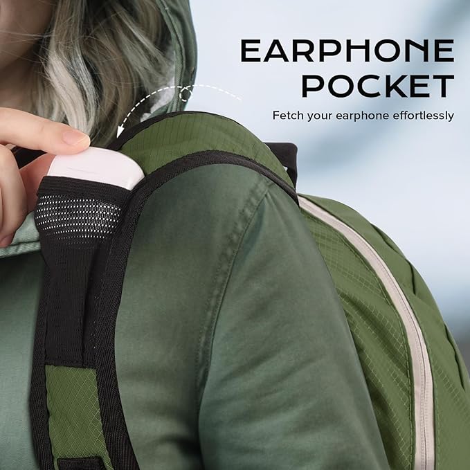 15L Water-resistant Hiking Daypack, Small Backpack Travel Outdoor, Lightweight Day Pack with Tool Loops