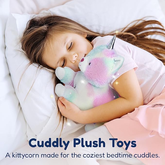 PixieCrush Unicorn Cat Plushie - Mommy Cat Unicorn with 4 Baby Kittens - Magical Pillow Plushies for Girls Ages 3-8 - Big Stuffed Animals - Ideal Gift for Girls 5 x 10 x 8 inches