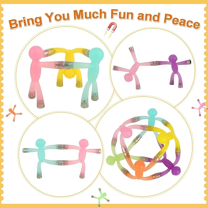 Magnetic Men, Whimsical and Colorful Humanoid Magnetic People Toys, 4pcs, Synthetic Resin