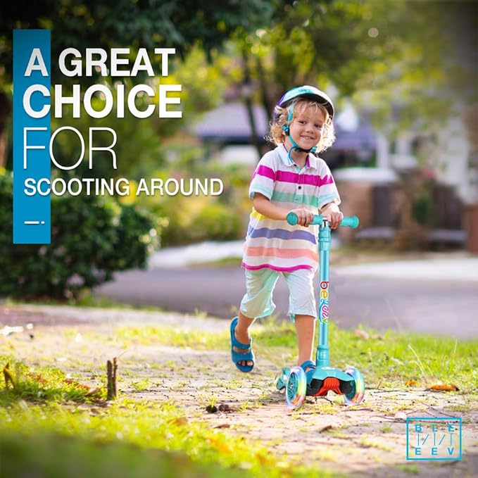 BELEEV Scooters for Kids 3 Wheel Kick Scooter for Toddlers Girls Boys, 4 Adjustable Height, Lean to Steer, Light up Wheels, Extra-Wide Deck, Easy to Assemble for Children Ages 3-12 (Rose Pink)