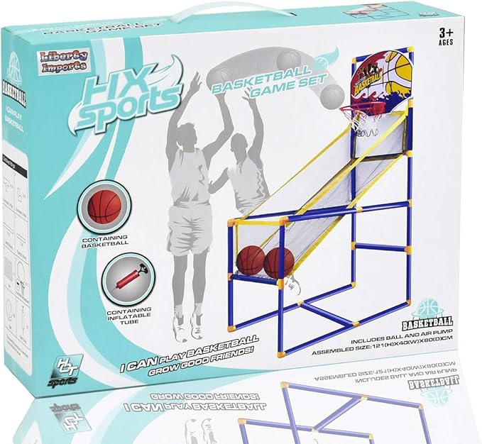Liberty Imports Kids Arcade Basketball Hoop Shot Game Set - Indoor Sports Shooting System with Mini Hoop, Inflatable Ball and Pump