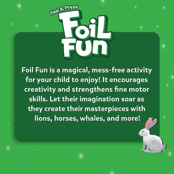 Skillmatics Foil Fun - Animals, No Mess Art for Kids, Travel Toys, Craft Kits, DIY Creative Activity, Christmas Gifts for Boys & Girls Ages 4, 5, 6, 7, 8, 9