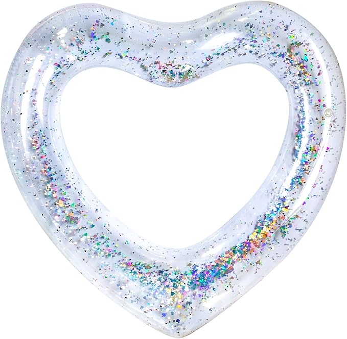 ZHUYNXIR Heart Swimming Pool Float Loungers Tube, Water Fun Beach Party Toys for Kids,Birthday Scene Layout Props.