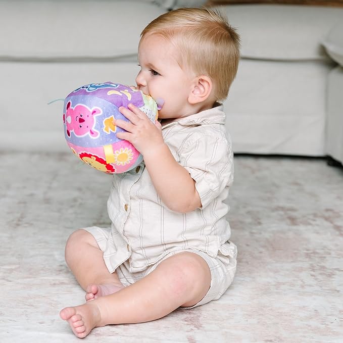 Move2Play, Hilariously Interactive Baby Ball with Music & Sound Effects | First Birthday Gift | Toddler Toy for Boys & Girls | Age 6, 9, 12, 18+ Month | 1, 2+ Year's Old (Baby Ball Pastel)