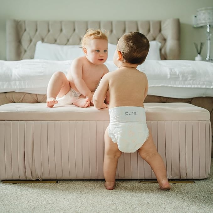 Pura Size 6 Eco-Friendly Diapers (29+ lbs) Hypoallergenic, Soft Organic Cotton, Sustainable, up to 12 Hours Leak Protection, Allergy UK, Recyclable Paper Packaging, 18 Count (Pack of 3) (54 Diapers)