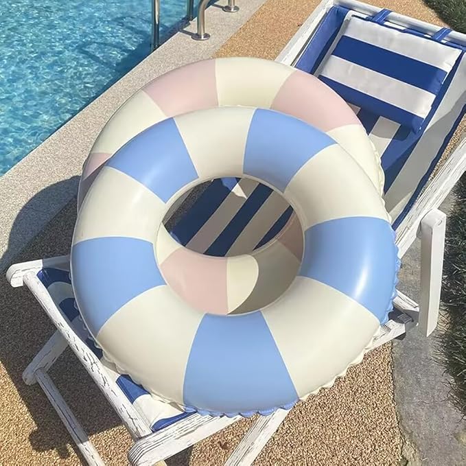 Children Swimming Ring, Inflatable Pool Floats Swim Tube Raft Toy with Fruits Mermaid Decorations Summer Water Fun Lounge Beach Lake Party Supplies for Kids