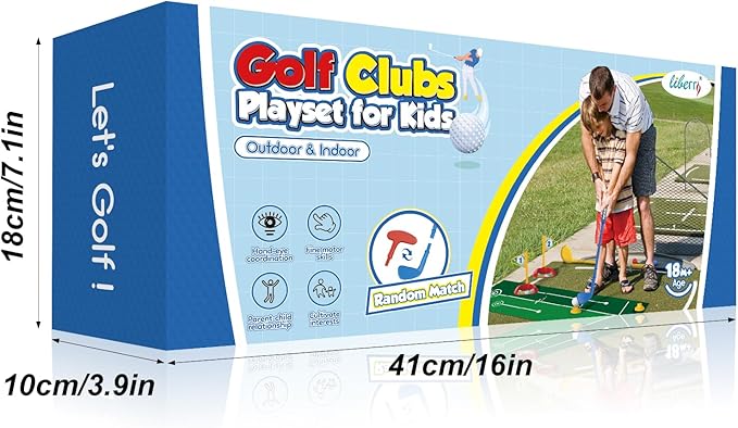 Liberry Toddler Golf Set for 2 3 4 5 Years Old Boys Girls, Kids Golf Clubs Set with Putting Mat, Outdoor Indoor Sports Toys Christmas Birthday Gift