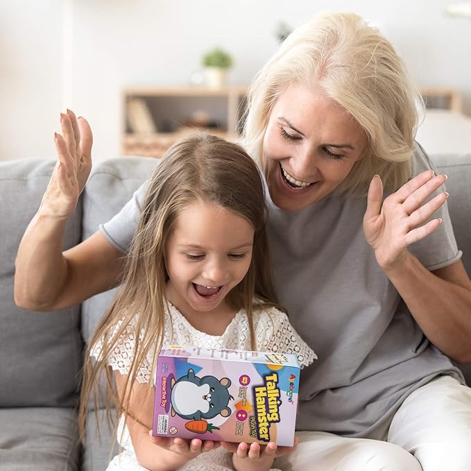 Ayeboovi 2 3 4 5 Year Old Girl Gifts Toy Talking Hamster Repeats What You Say, Interactive Fun Autism Toys for Ages 2-4 5-7 Boys Girls Kids Toddler