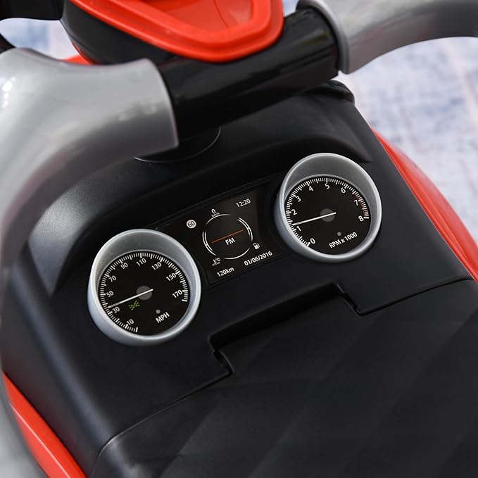 Aosom 2 in 1 Push Cars for Toddlers Kid Ride on Push Car Stroller Sliding Car with Horn Music Light Function Secure Bar Ride on Toy for Boy Girl 1-3 Years Old Red