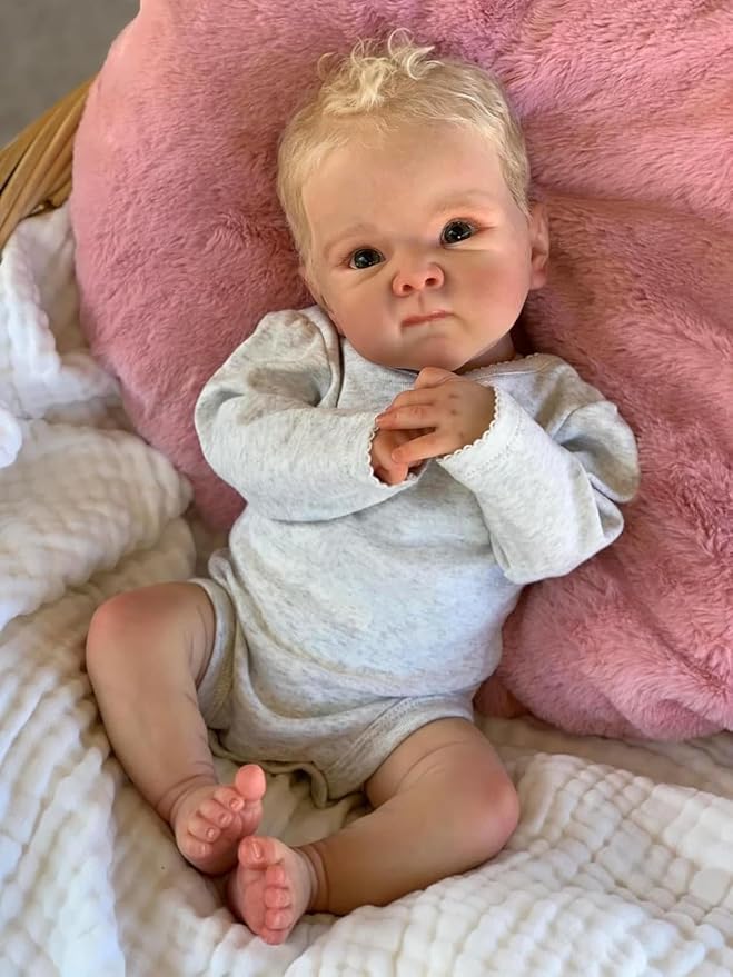 Lifelike Reborn Baby Dolls - Bettie, 18 Inch Newborn Baby Boy Doll with Weighted Soft Cloth Body, Real Life Baby Dolls with Blonde Hair Christmas Birthday Gift for Kids Age 3+