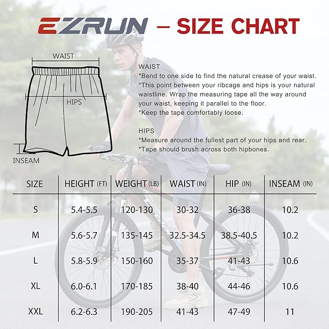 Men's Mountain Bike Shorts 3D Padded Bicycle Biking Shorts Quick Dry Lightweight MTB Cycling Shorts