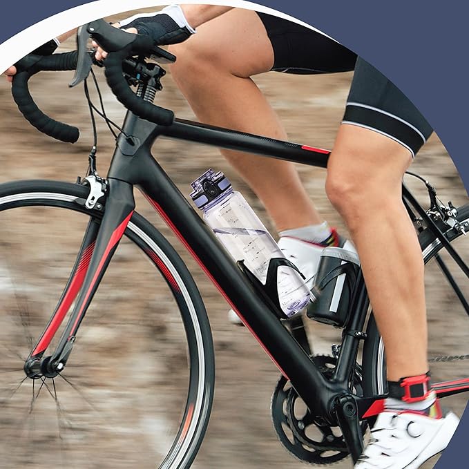 OLDLEY 32 oz Water Bottle, Motivational Water Bottle with Time Marker, Sports Water Bottle With Strap, Leakproof & BPA Free Large Water Bottles for School,Gym,Outdoor, Tritan, Transparent-Purple