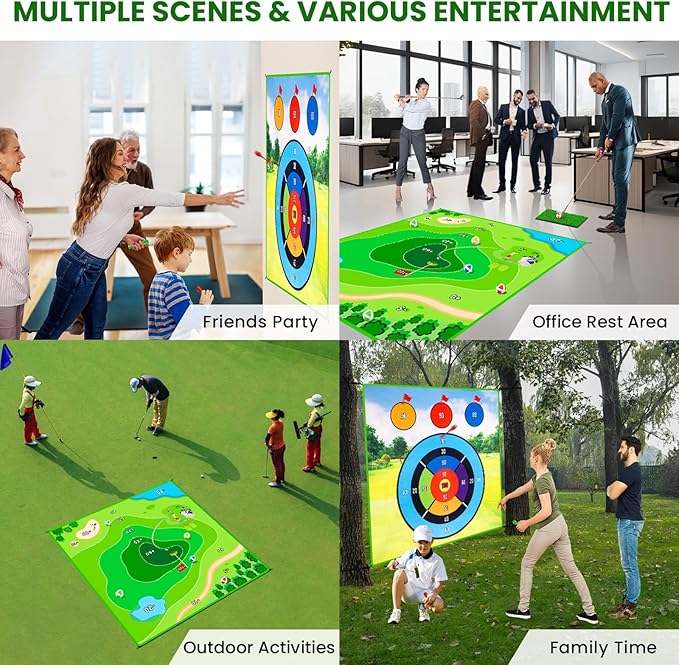 Golf Chipping Practice Mat for Backyard Games, Battle Golf Hitting Mat for Swing Training, Fun Golf Party Game, Perfect for Outdoor Activities