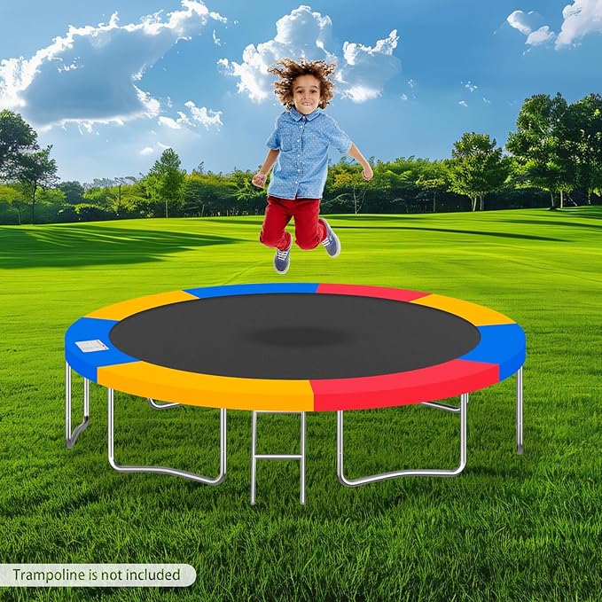 Eapmic Trampoline Pad Replacement, Trampoline Safety Pad, Spring Cover for 8ft 10ft 12ft 14ft 15ft 16ft Round Trampoline with Waterproof Foam Padding, Universal Trampoline Accessories