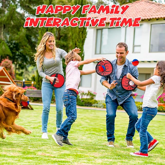 Toss and Catch Ball Game Set, Outdoor Games for Kids 3 4 5 6 7 8 9 10 11 12 Years Old Boys Girls, Outdoor Yard Games Beach Toys Pool Toys Sports & Outdoors Birthday Gifts (4 Paddles)