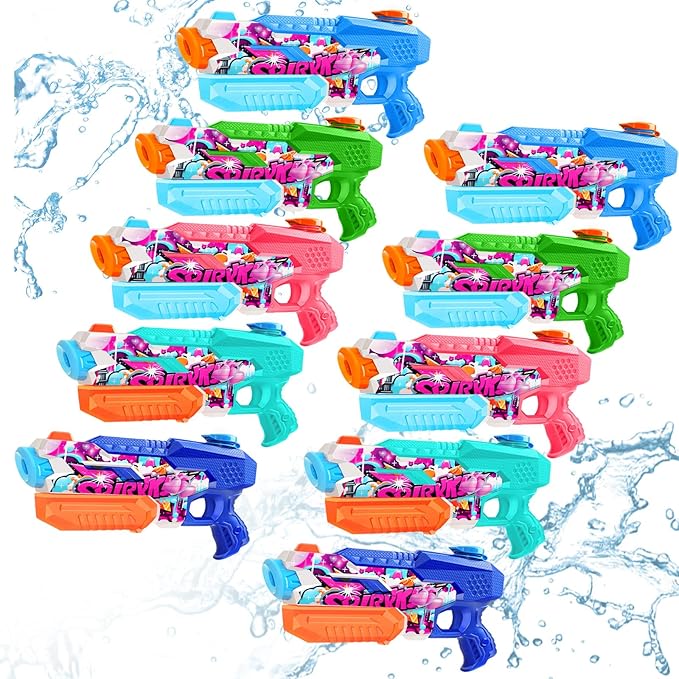 Water Gun for Adults Kids: 600CC 10 Pack Squirt Blasters Super Water Guns for Adults Kids,Water Gun Outdoor Toys High Capacity Summer Soaker for Swimming Pool Beach Fighting, Long Shooting Distance