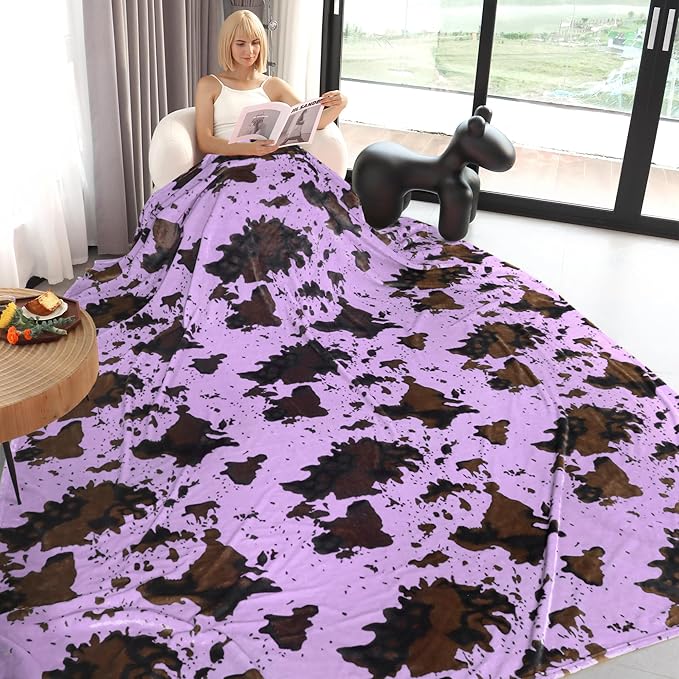 Purple Fleece King Size Lightweight Fuzzy Soft Bed Blanket 90x108inch Lavender Women Decorative Blanket for All Seasons