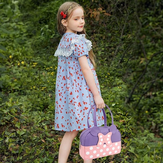 Pretend Play Purse for Little Girls, Toddler Purse with Pretend Makeup Toys for Toddlers, Princess Pretend Play Purse Toys, Kids Purse Toy Birthday Gift for Girls Age 3 4 5 6+ (Purple)