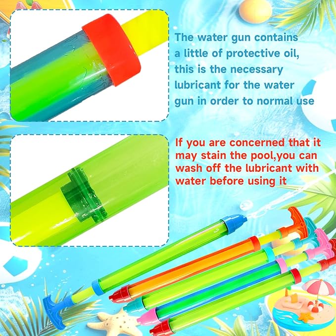 15pcs Water Shooter Blaster Squirt Guns Toys,Shoot Up to 35 Feet,16.5inch Water Spray Gun for Kids,Adults Summer Water Fighting,Swimming Pool,Beach Games,Colorful,Two Spray Holes