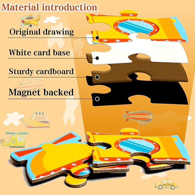Magnetic Puzzles for Kids Ages 1-3, Travel Toddler Puzzles Ages 2-4 Year, Space Car Activities Toy for Boys & Girls 3-5 yo - Learning Magnet Gift for Road Trip