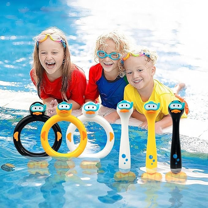 Duck Swimming Diving Pool Toys for Kids Ages 4-8, 3pcs Training Sinking Throwing Dive Pool Rings for Kid Diving, Summer Underwater Toys Sinking Pool Toys for Kids Ages 8-12(Duck Rings)