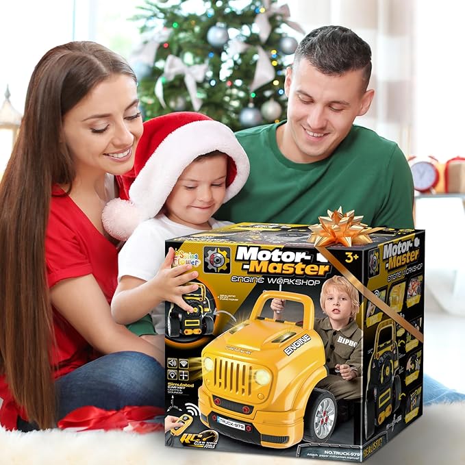 SpringFlower Toys Gifts for 3 4 5 6 7 8 Years Old Boys, Large Truck Engine, Mechanic Repair Set for Kids, Big Truck Builder Kit, Take Apart Motor Vehicle Play Car Service Station, for Kids