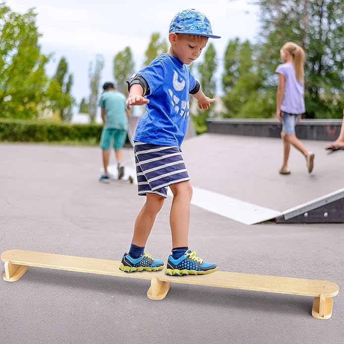 Wooden Balance Beam for Toddlers – Non-Slip, Non-Toxic Birch Gymnastics Beam for Indoor & Outdoor Play – Obstacle Course Toy for Kids 18 Months to 5 Years – Enhances Gross Motor Skills